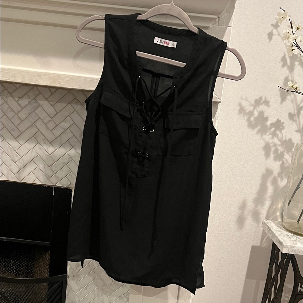 JustFab Elegant Black Top